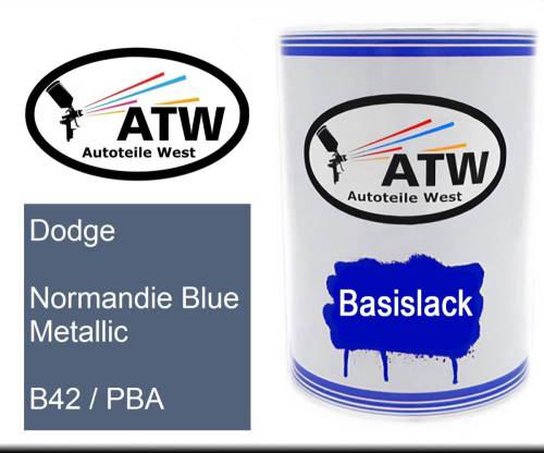 Dodge, Normandie Blue Metallic, B42 / PBA: 500ml Lackdose, von ATW Autoteile West.